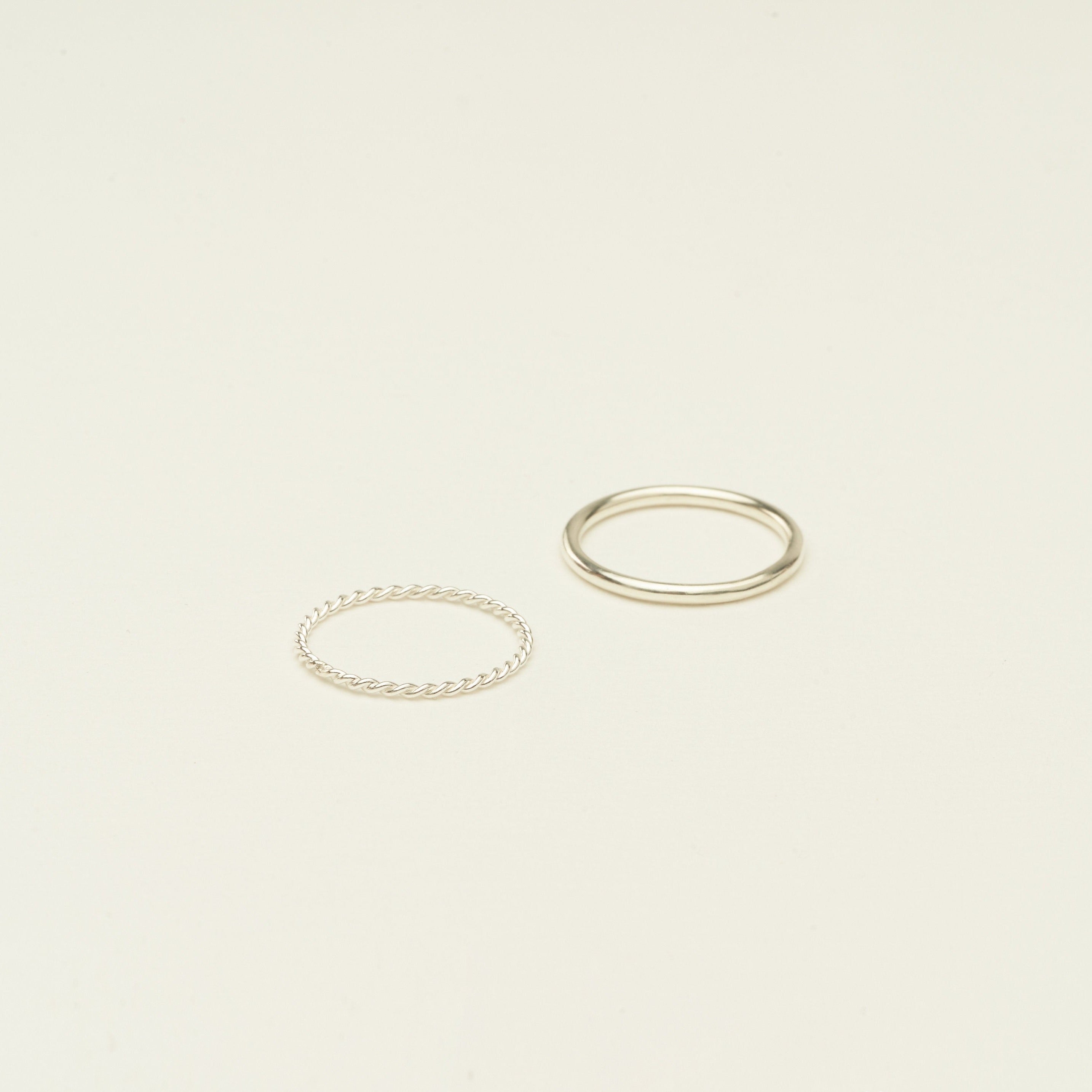 Minimalist Stacking Ring Set: Versatile Elegance Sterling Silver